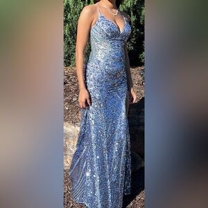 Blue Sequin Gown